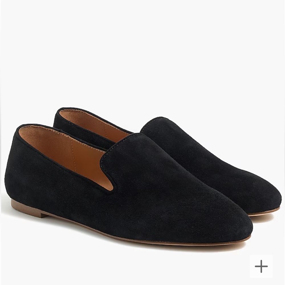 J Crew Black Suede Loafer Flats Size 7
